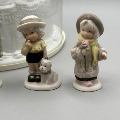 LOT 92B: Vintage Enesco Figurines, Cake Topper & More