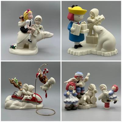 LOT 95B: Vintage Department 56 Eloise, Madeline, Curious George & Raggedy Anne SnowBabies