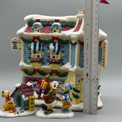 LOT 97B: Vintage Mickey Mouse Toy Shop Ceramic House w/ Figurines