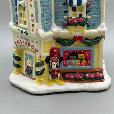 LOT 97B: Vintage Mickey Mouse Toy Shop Ceramic House w/ Figurines