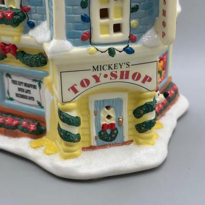 LOT 97B: Vintage Mickey Mouse Toy Shop Ceramic House w/ Figurines