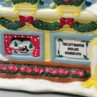 LOT 97B: Vintage Mickey Mouse Toy Shop Ceramic House w/ Figurines