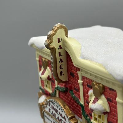 LOT 99B: Vintage Mickeys Cinema Place Christmas Village Ceramic House w/ Figurines