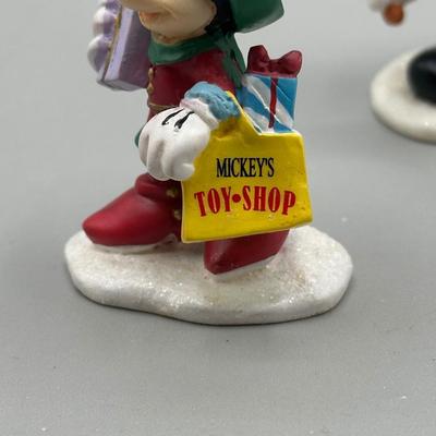 LOT 101B: Vintage Mickey Mouse Toy Shop Ceramic Christmas Village w/ Figures