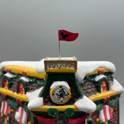 LOT 101B: Vintage Mickey Mouse Toy Shop Ceramic Christmas Village w/ Figures