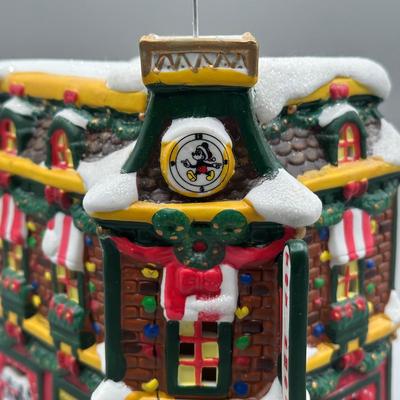 LOT 101B: Vintage Mickey Mouse Toy Shop Ceramic Christmas Village w/ Figures