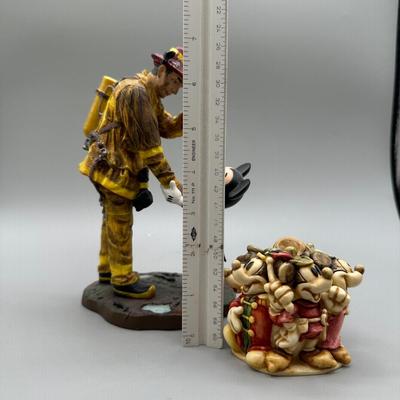 LOT 106B: Tribute to Firefighters Figurine by Charles Boyer & Harmony Kingdom Trinket Boxes