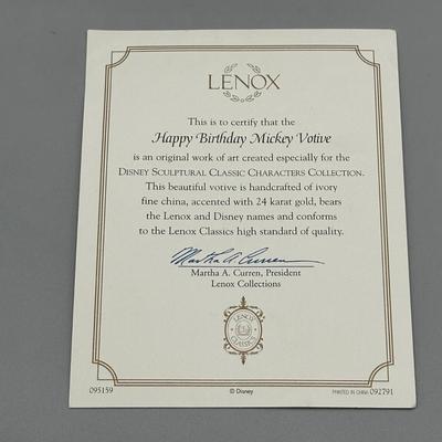 LOT 110B: Lenox Mickey’s Grand Evening & Happy Birthday Mickey Votives