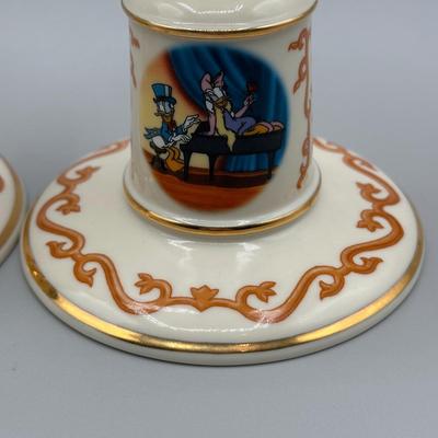 LOT 114B: Lenox Animated Classics Candlesticks & Lenox Limited Addition Mickey Mouse Decorative Plates