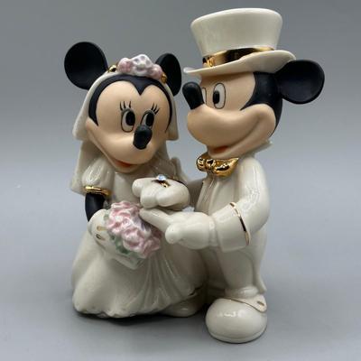 LOT 115B: Lenox The Mickey & Minnie Keepsake Box & Minnie’s Dream Wedding Sculpture