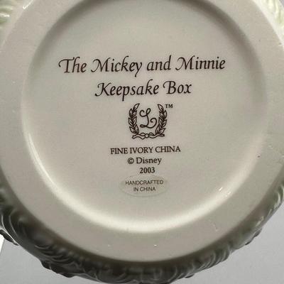LOT 115B: Lenox The Mickey & Minnie Keepsake Box & Minnie’s Dream Wedding Sculpture