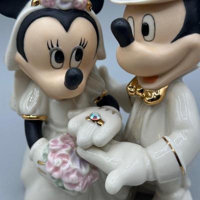 LOT 115B: Lenox The Mickey & Minnie Keepsake Box & Minnie’s Dream Wedding Sculpture