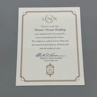 LOT 115B: Lenox The Mickey & Minnie Keepsake Box & Minnie’s Dream Wedding Sculpture
