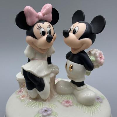 LOT 115B: Lenox The Mickey & Minnie Keepsake Box & Minnie’s Dream Wedding Sculpture