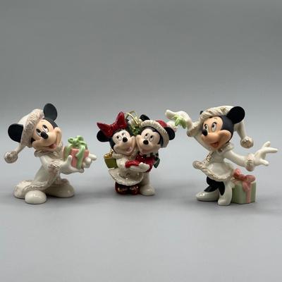 LOT 117B: Lenox x Disney Figures - Minnie’s Christmas Wish, Christmas with Mickey & More