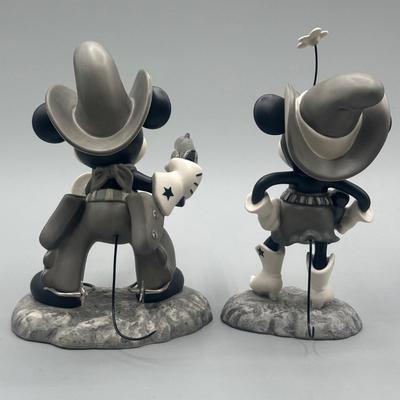 LOT 118B: Two Gun Mickey Quick Draw Cowboy & Cutest lil Cowgirl Porcelain Figurines