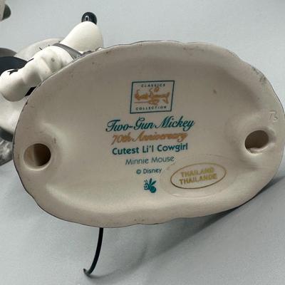 LOT 118B: Two Gun Mickey Quick Draw Cowboy & Cutest lil Cowgirl Porcelain Figurines