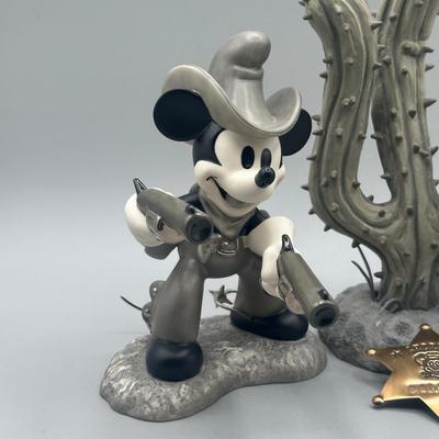 LOT 118B: Two Gun Mickey Quick Draw Cowboy & Cutest lil Cowgirl Porcelain Figurines