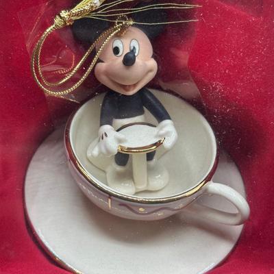 LOT 119B: Lenox A Ride With Mickey & A Ride With Minnie Ornaments In Box