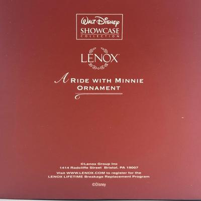 LOT 119B: Lenox A Ride With Mickey & A Ride With Minnie Ornaments In Box