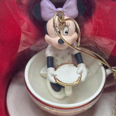LOT 119B: Lenox A Ride With Mickey & A Ride With Minnie Ornaments In Box