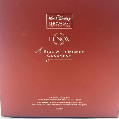 LOT 119B: Lenox A Ride With Mickey & A Ride With Minnie Ornaments In Box