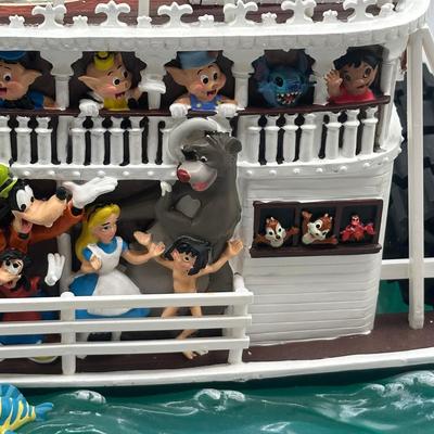 LOT 129B: Disney Steamboat Willie Liberty Belle River Boat Mickey Mouse Musical Snow Globe