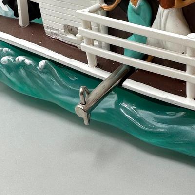 LOT 129B: Disney Steamboat Willie Liberty Belle River Boat Mickey Mouse Musical Snow Globe