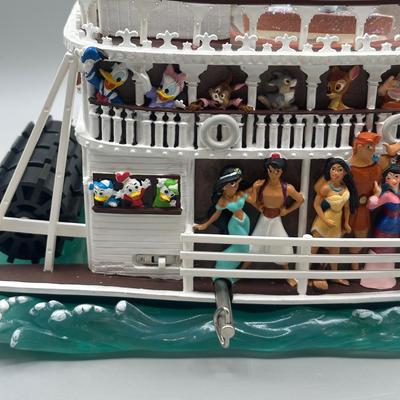 LOT 129B: Disney Steamboat Willie Liberty Belle River Boat Mickey Mouse Musical Snow Globe