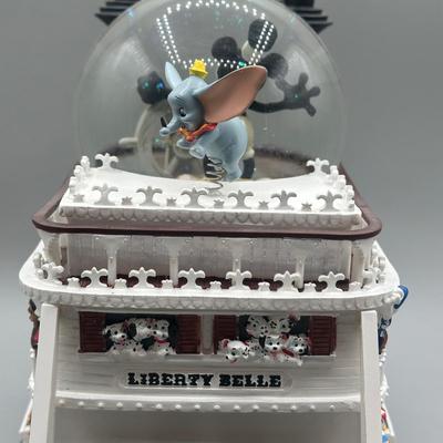 LOT 129B: Disney Steamboat Willie Liberty Belle River Boat Mickey Mouse Musical Snow Globe