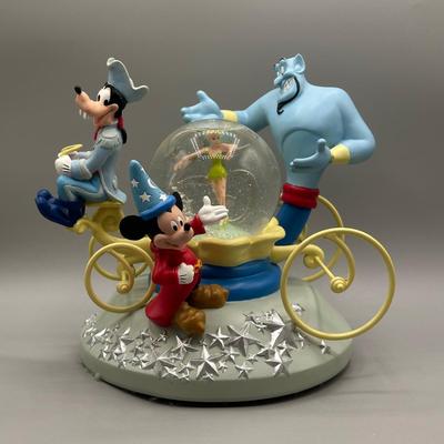 LOT 131B: Disney 25th Anniversary Tinkerbell Mickey Goofy Genie Musical Snow Globe