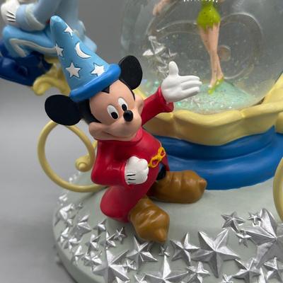 LOT 131B: Disney 25th Anniversary Tinkerbell Mickey Goofy Genie Musical Snow Globe