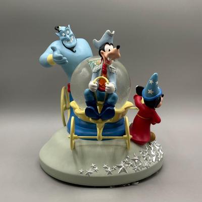 LOT 131B: Disney 25th Anniversary Tinkerbell Mickey Goofy Genie Musical Snow Globe