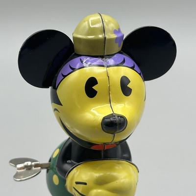 LOT 139B: Vintage Mickey & Minnie Mouse Schylling And Friends Tin Wind Up Retro Toys