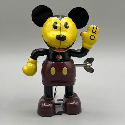 LOT 139B: Vintage Mickey & Minnie Mouse Schylling And Friends Tin Wind Up Retro Toys