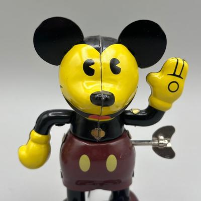 LOT 139B: Vintage Mickey & Minnie Mouse Schylling And Friends Tin Wind Up Retro Toys