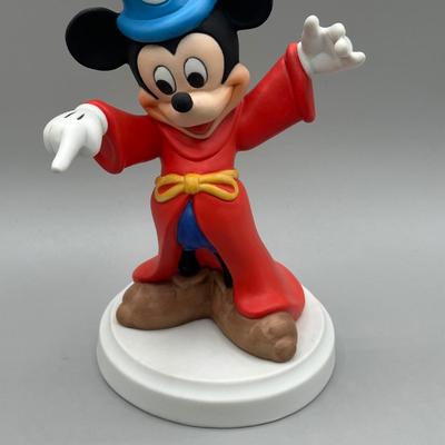 LOT 140B: Vintage Fantasia Disney Sorcerer Mickey Mouse and Minnie Mouse Porcelain Figurines