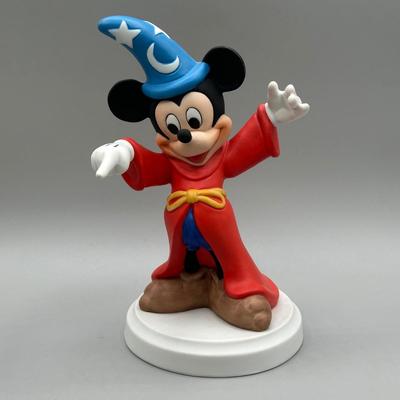 LOT 140B: Vintage Fantasia Disney Sorcerer Mickey Mouse and Minnie Mouse Porcelain Figurines