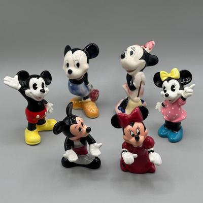 LOT 142B: Vintage Mickey & Minnie Mouse Figurines