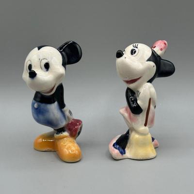 LOT 142B: Vintage Mickey & Minnie Mouse Figurines
