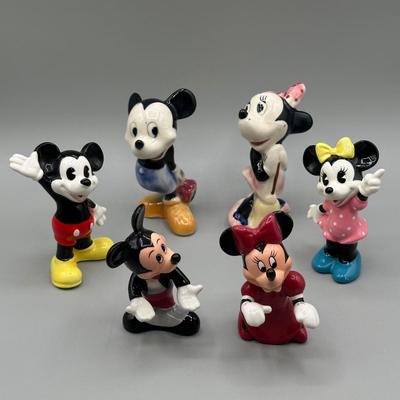 LOT 142B: Vintage Mickey & Minnie Mouse Figurines