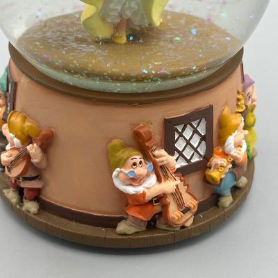 LOT: 144B: Disney x Enesco Waltz Of The Flowers & Listen To The Mocking Bird Musical Snow Globes