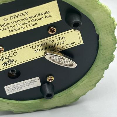 LOT: 144B: Disney x Enesco Waltz Of The Flowers & Listen To The Mocking Bird Musical Snow Globes