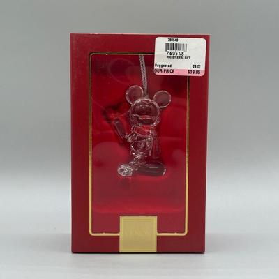 LOT 145B: Lenox Disney Crystal Mickey and Minnie Salt & Pepper Set & Mickey’s Christmas Gift Ornament
