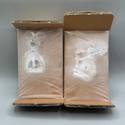 LOT 145B: Lenox Disney Crystal Mickey and Minnie Salt & Pepper Set & Mickey’s Christmas Gift Ornament