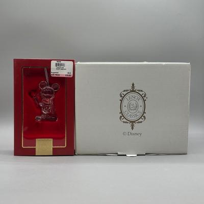 LOT 145B: Lenox Disney Crystal Mickey and Minnie Salt & Pepper Set & Mickey’s Christmas Gift Ornament