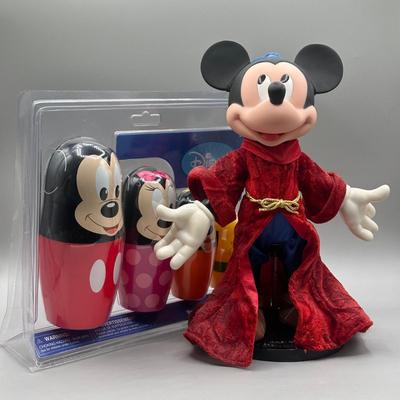 LOT 146B: Disney Nesting Doll Set NIP & Fantasia The Sorcerer's Apprentice Mickey Mouse Doll