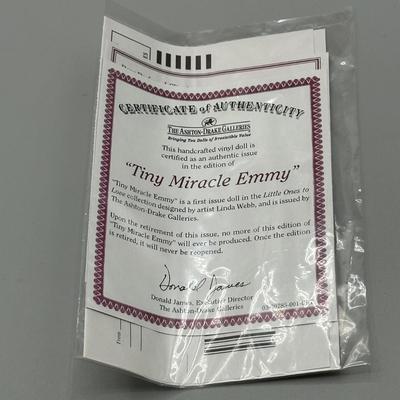 LOT 149B: The Ashton Drake Galleries Tiny Miracle Emmy Doll New in Box