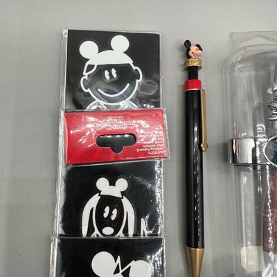 LOT 154B: Disney Pens, Calculator, Roller Card, Mini Clock, Keyboard Mouse & More