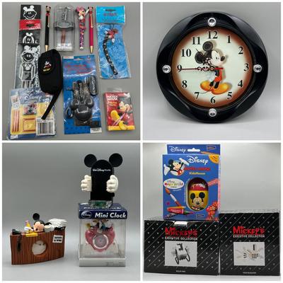 LOT 154B: Disney Pens, Calculator, Roller Card, Mini Clock, Keyboard Mouse & More